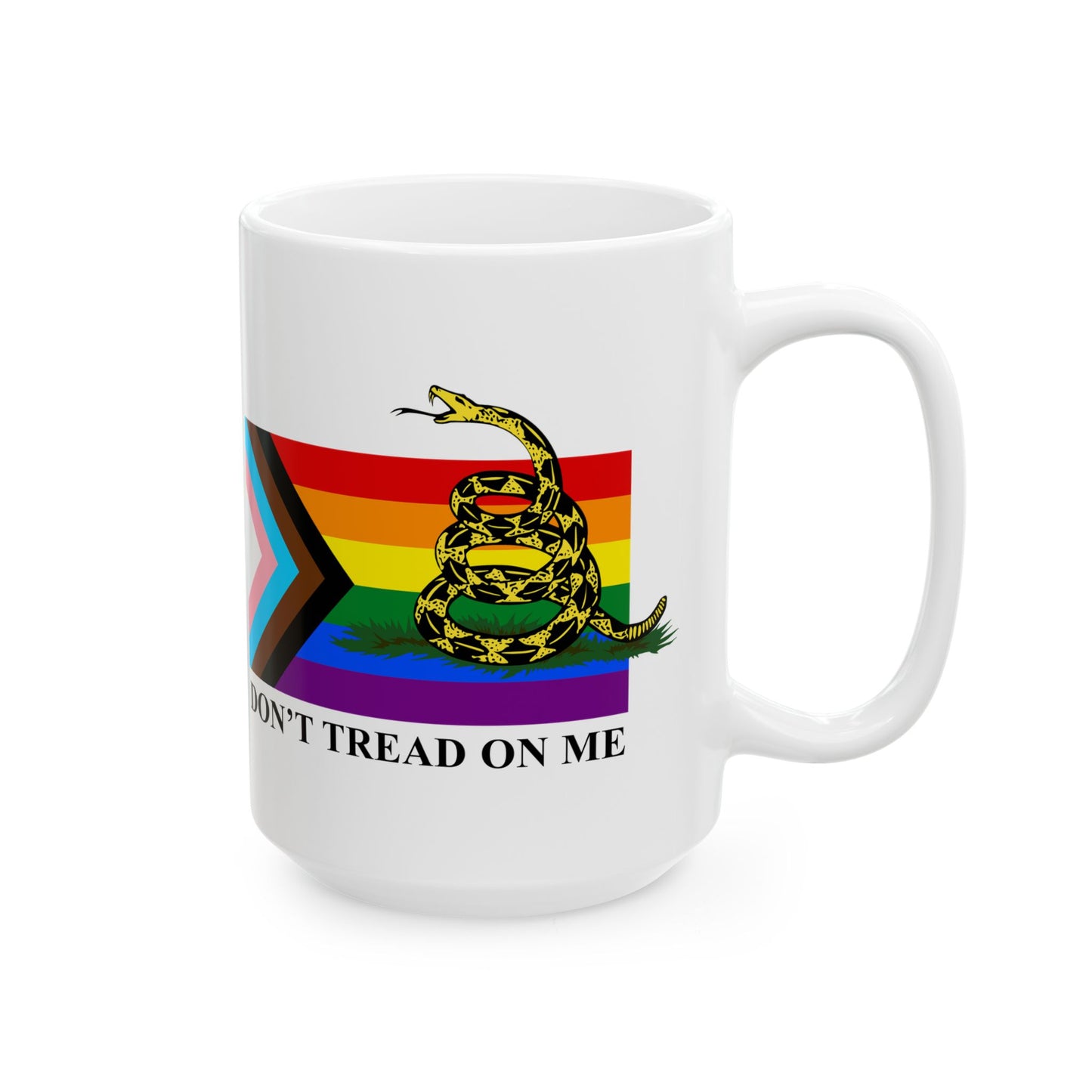 Progress Pride Flag - Don't Tread On Me - Mug (11oz, 15oz)