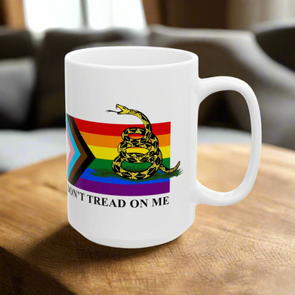 Progress Pride Flag - Don't Tread On Me - Mug (11oz, 15oz)