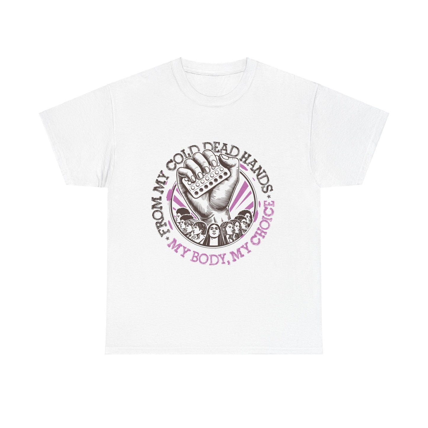 My Body My Choice Cotton Tee, Black And Purple