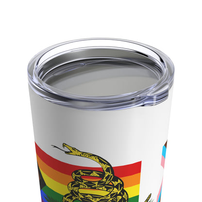 Progress Pride Flag - Don't Tread On Me - Tumbler 20oz