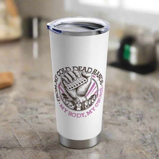 My Body My Choice Coffee Tumbler, Black and Purple, 20oz