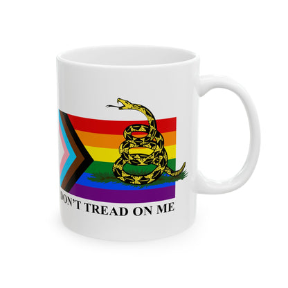 Progress Pride Flag - Don't Tread On Me - Mug (11oz, 15oz)