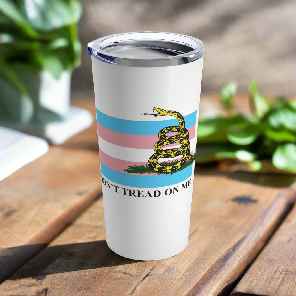 Trans Pride Flag - Don't Tread On Me - Tumbler 20oz