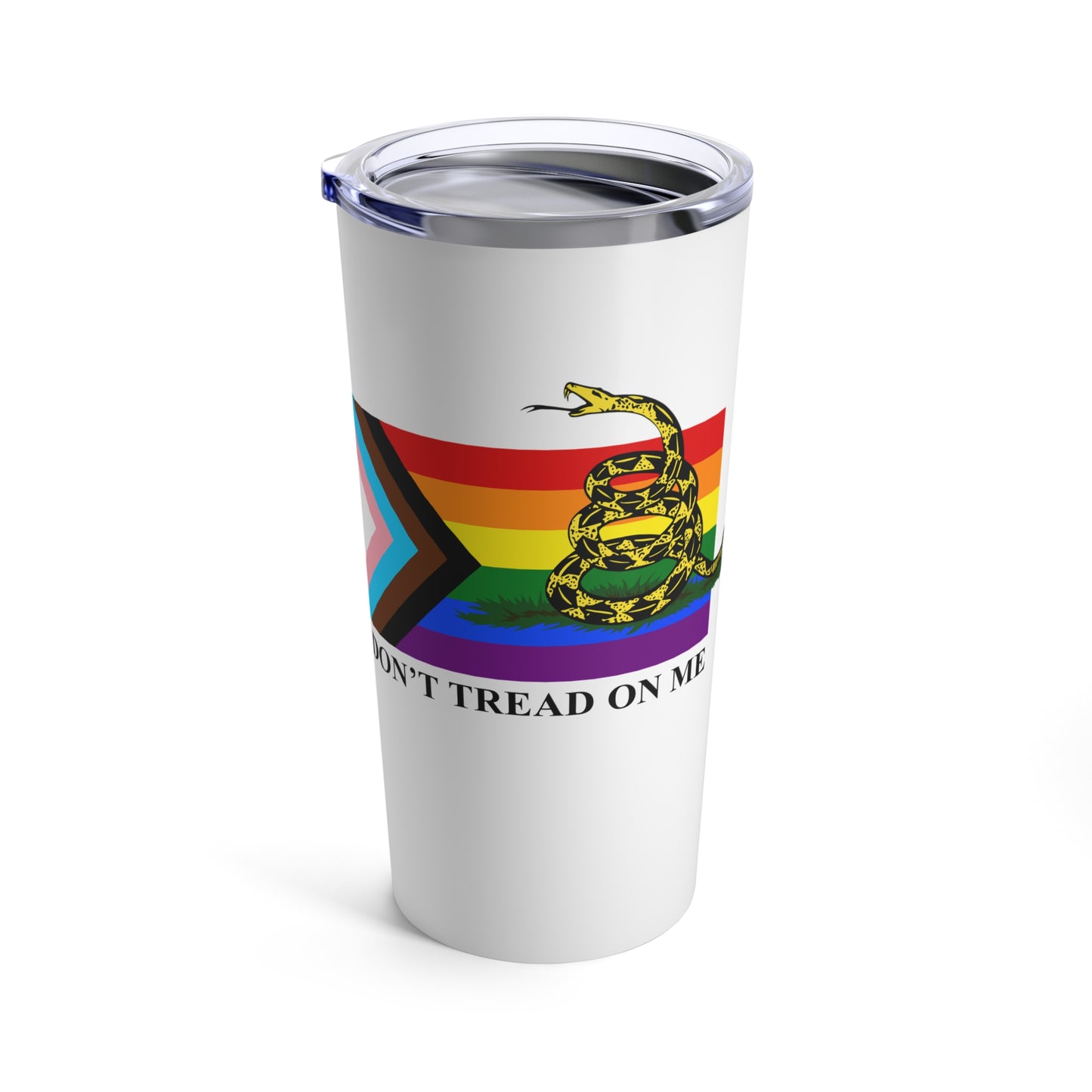 Progress Pride Flag - Don't Tread On Me - Tumbler 20oz