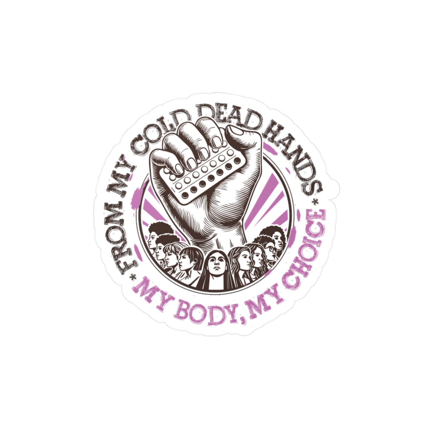 My Body My Choice Vinyl Decal, Black And Purple