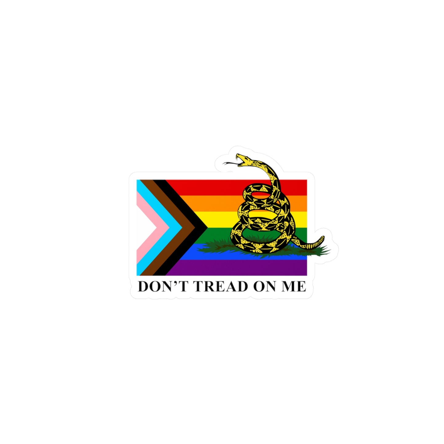 Progress Pride Flag - Don't Tread On Me - Kiss-Cut Vinyl Decals