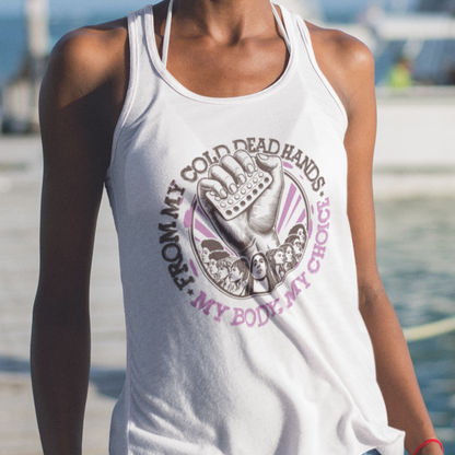 My Body My Choice Racerback Tank, Black And Purple